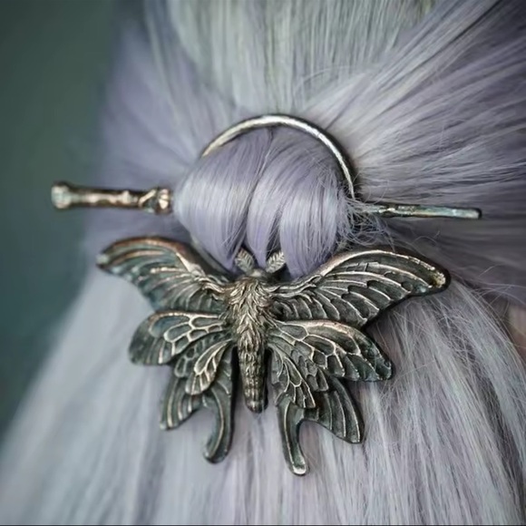 Anthropologie Jewelry - Vintage Gothic Butterfly Hair Stick – Metal Nordic Punk Headdress